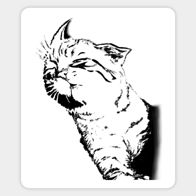 Swoosh Cat Sticker by ParrotChixFish